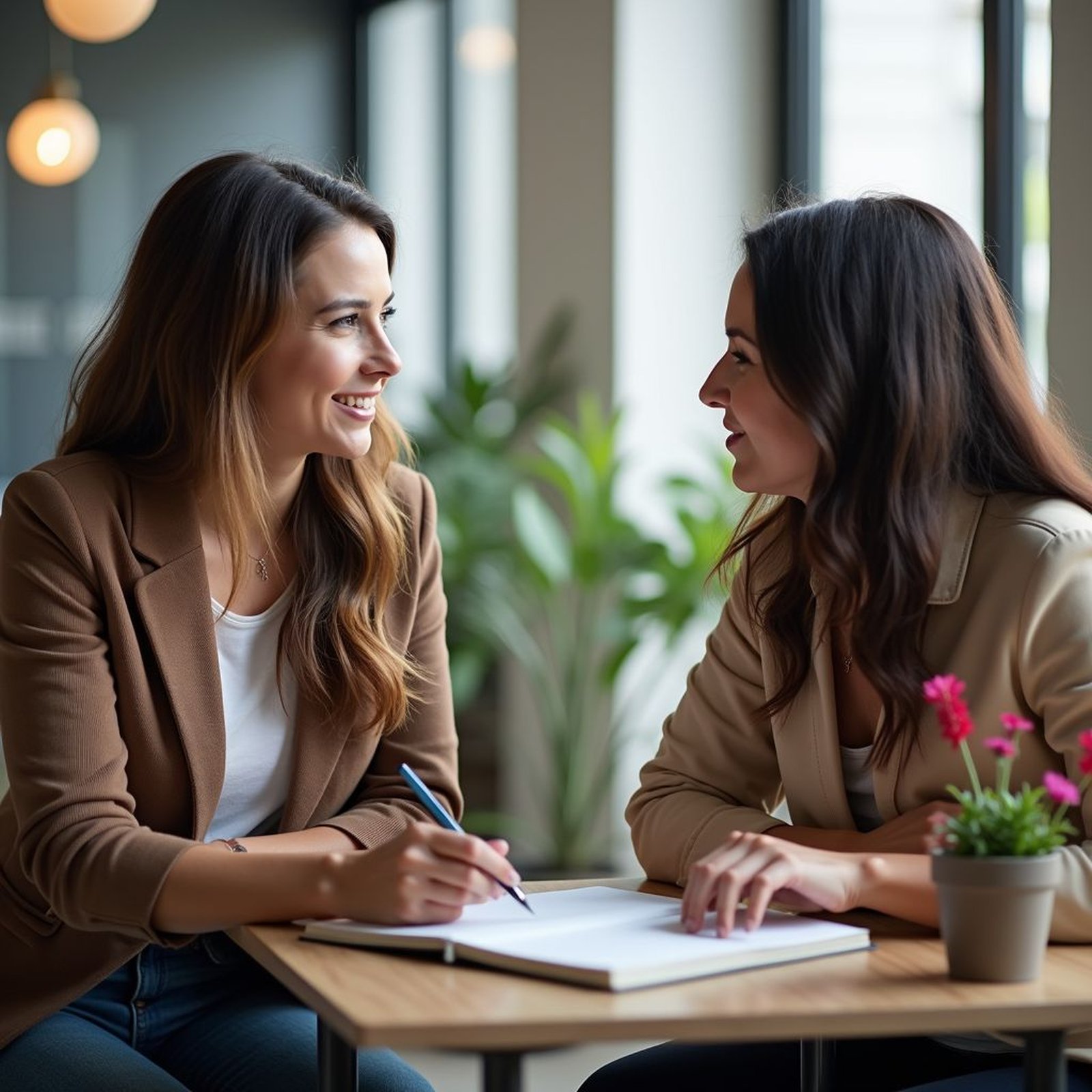 In-person session — two operators in conversation